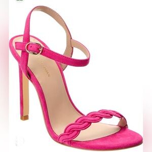 Stuart Weitzman Dancer Twistie 100 pink Suede stilettos Sandal heels size 11 new